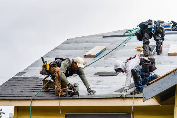 Professional Roof Replacement technician working in Flanders, NY